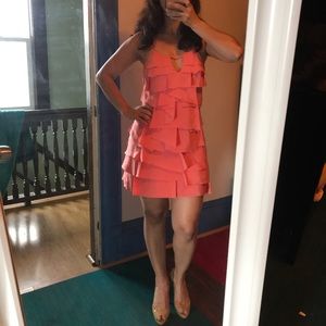 Bcbgmaxazria coral dress size 0